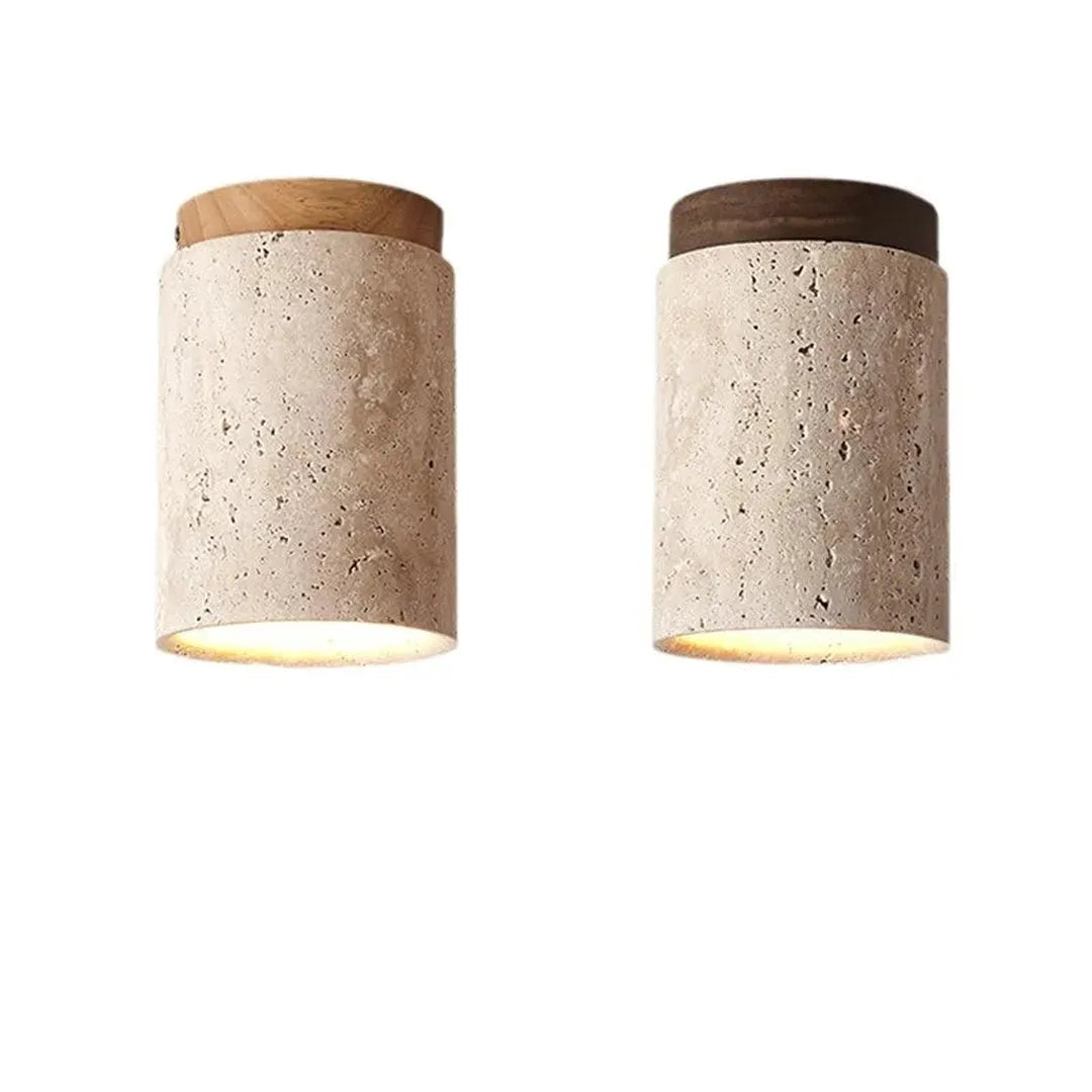 Kompaktowa Sufitowa Lampa LED Z Trawertynu