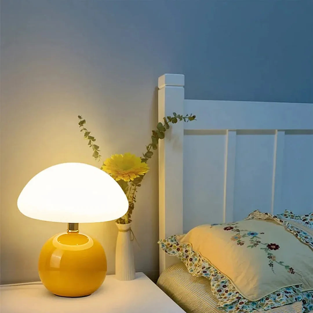 Francuska Szklana Lampa Stołowa Grzyb