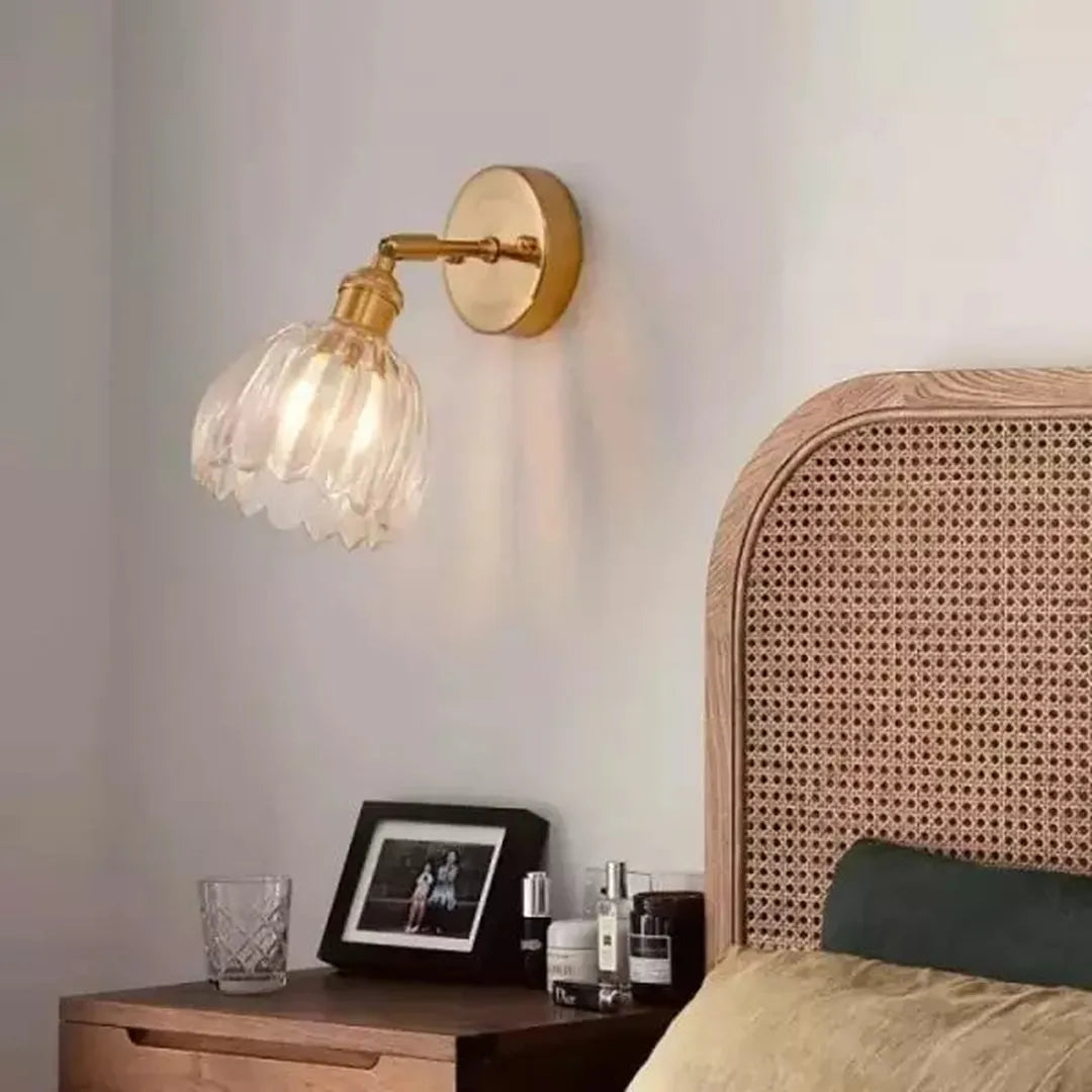 Retro Szklana Lampa Ścienna Tulipan