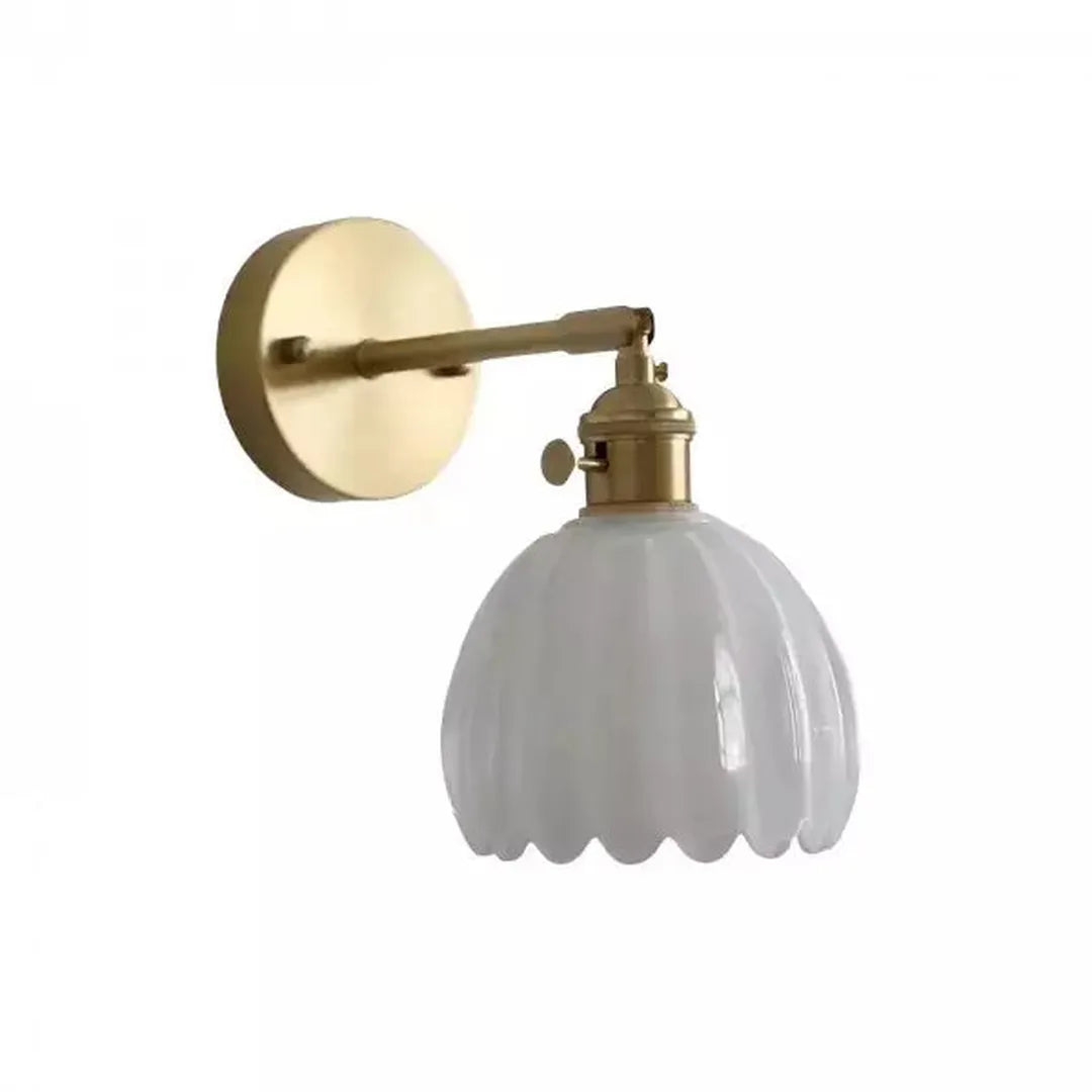 Retro Szklana Lampa Ścienna Tulipan