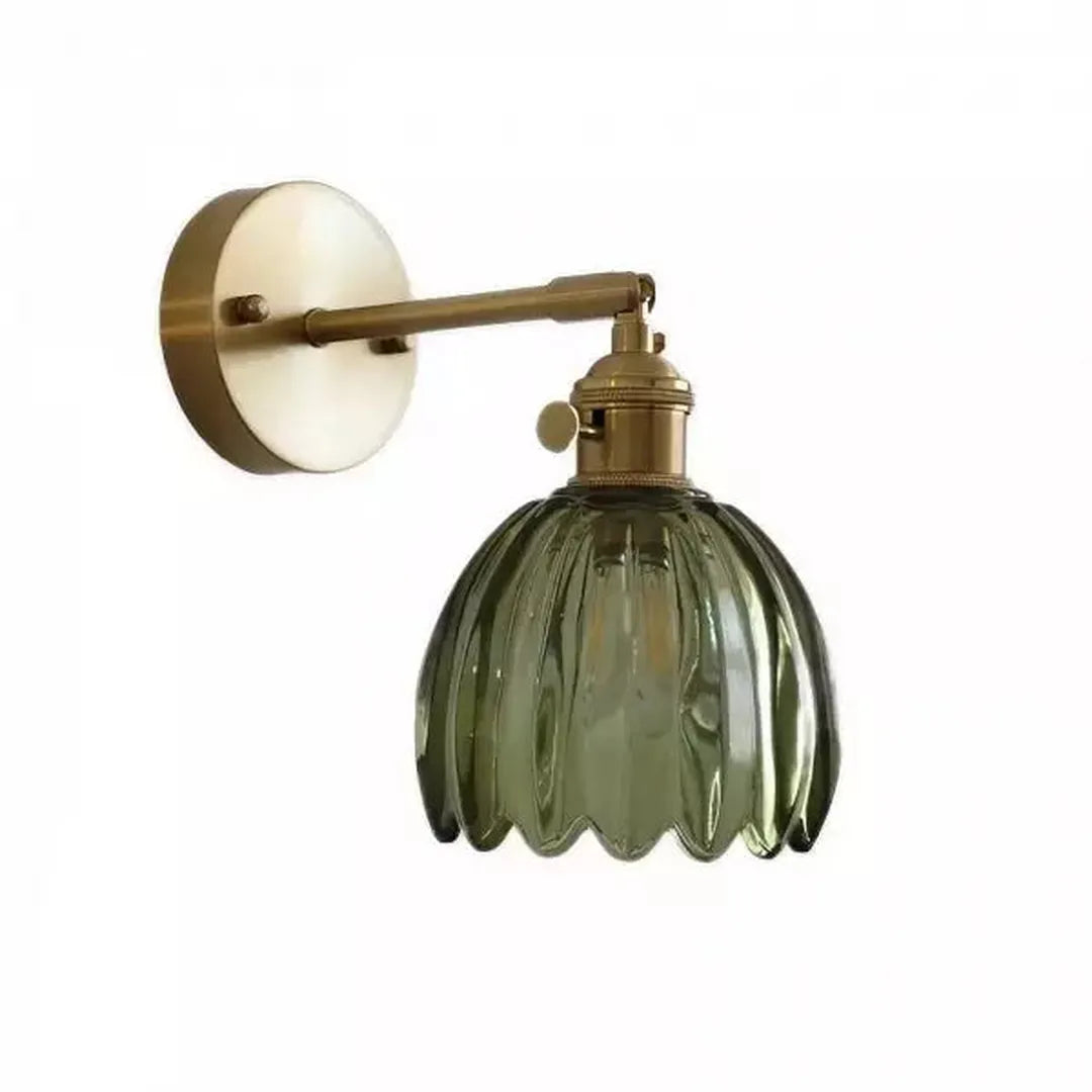 Retro Szklana Lampa Ścienna Tulipan