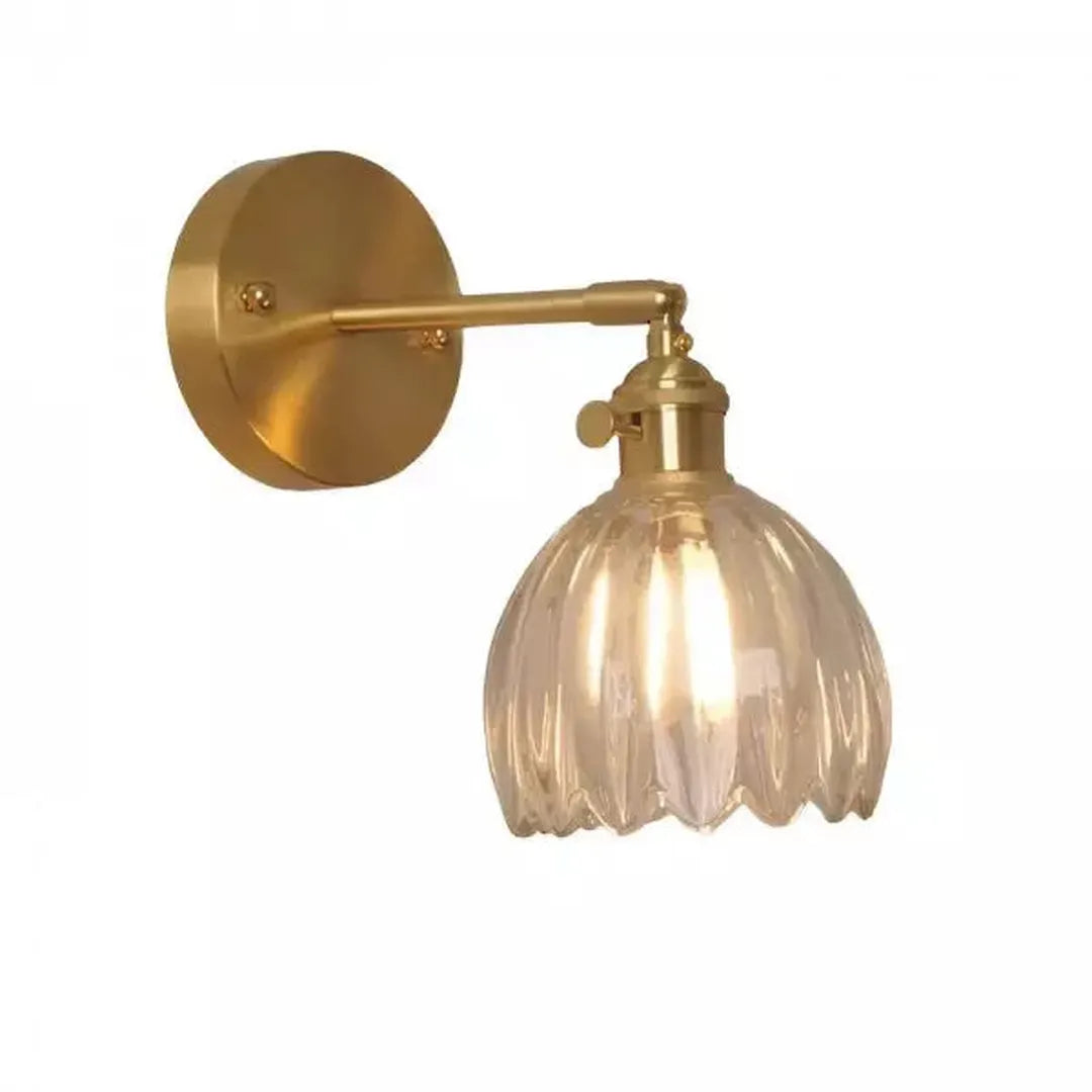 Retro Szklana Lampa Ścienna Tulipan