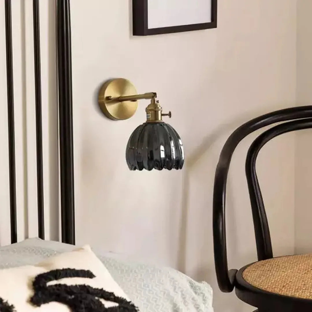 Retro Szklana Lampa Ścienna Tulipan