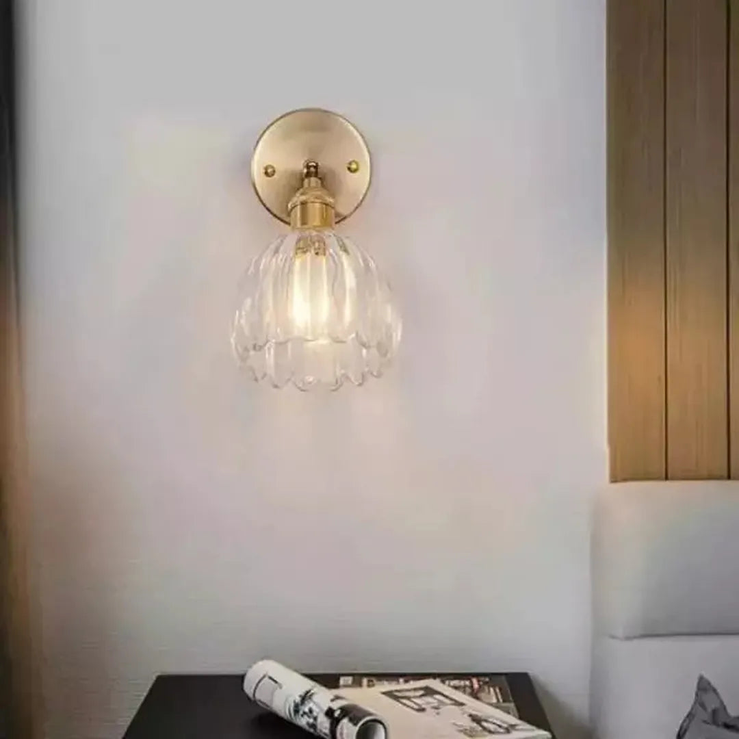 Retro Szklana Lampa Ścienna Tulipan