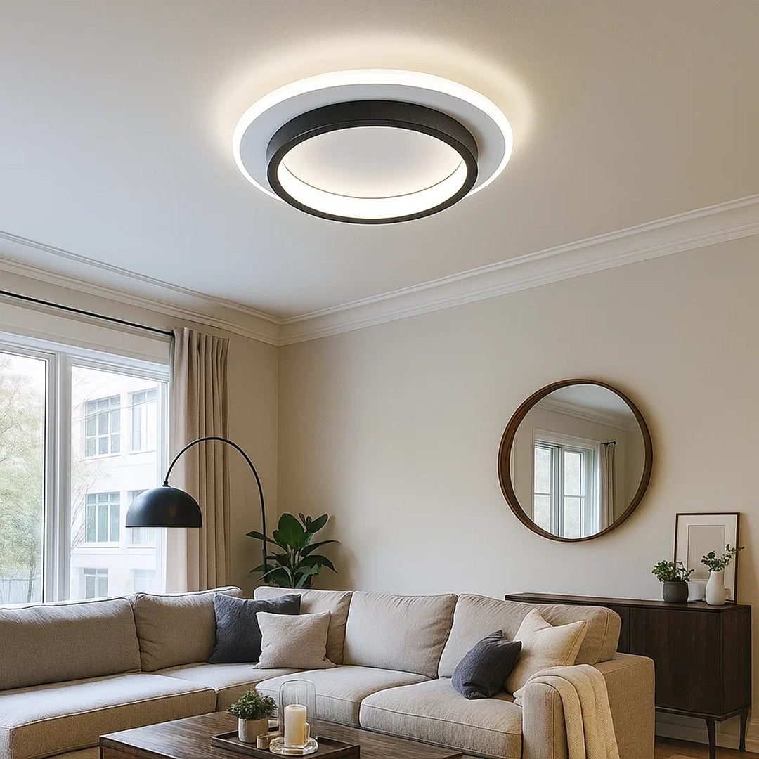 Lampa Sufitowa LED Okrągła do Przedpokoju z Metalu i Akrylu