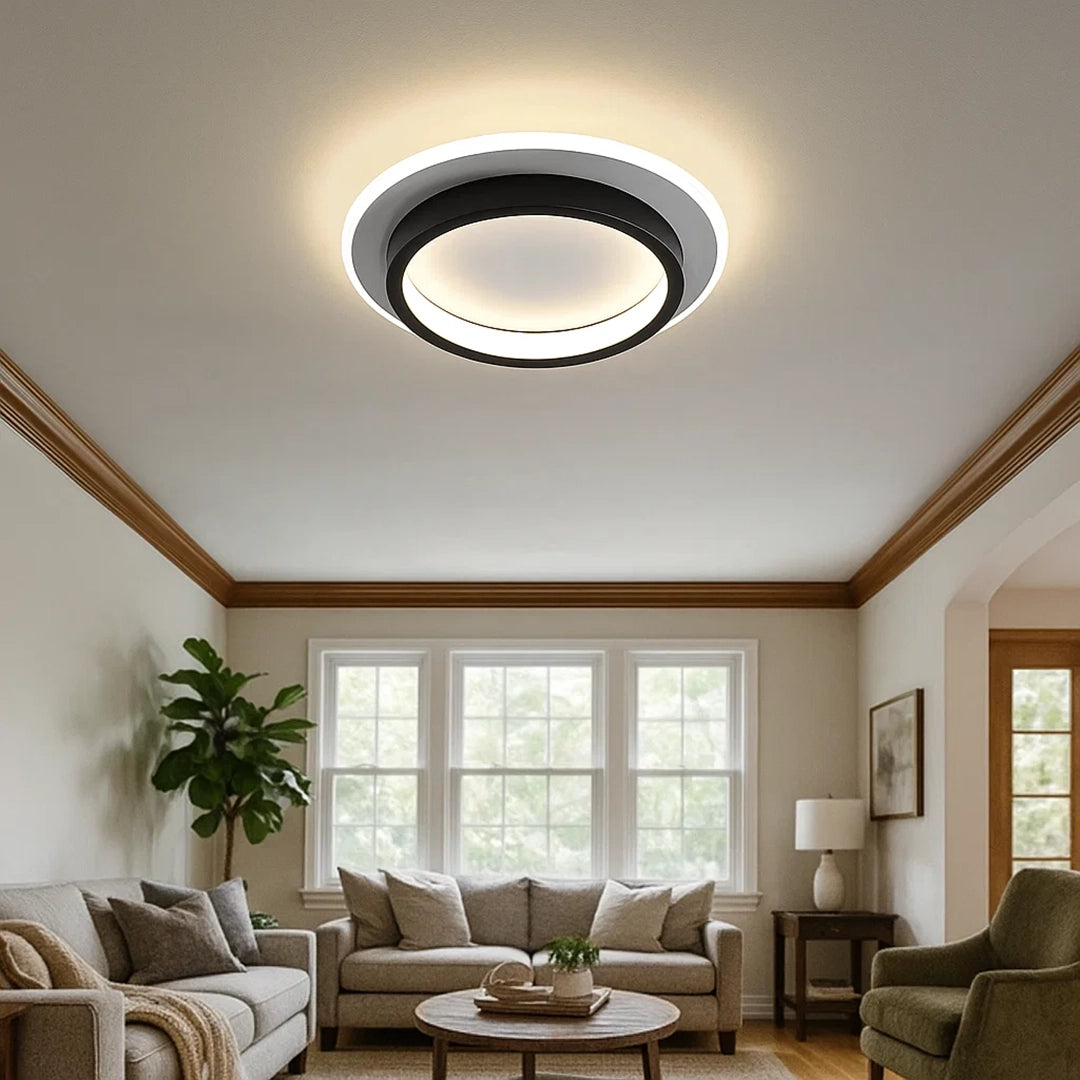 Lampa Sufitowa LED Okrągła do Przedpokoju z Metalu i Akrylu