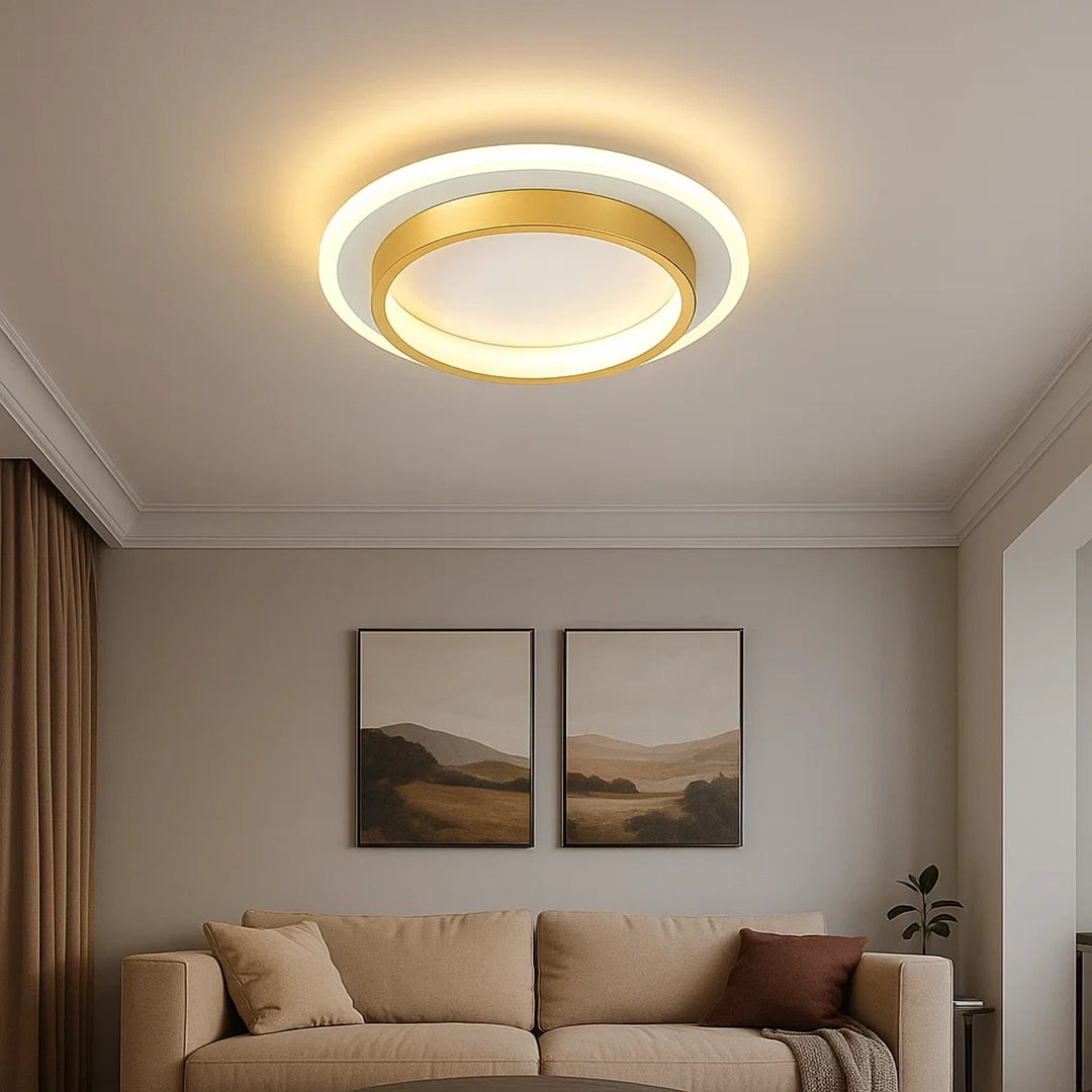 Lampa Sufitowa LED Okrągła do Przedpokoju z Metalu i Akrylu