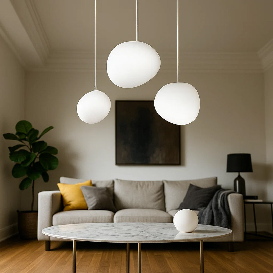 Lampa wisząca szklana okrągła LED przezroczysta