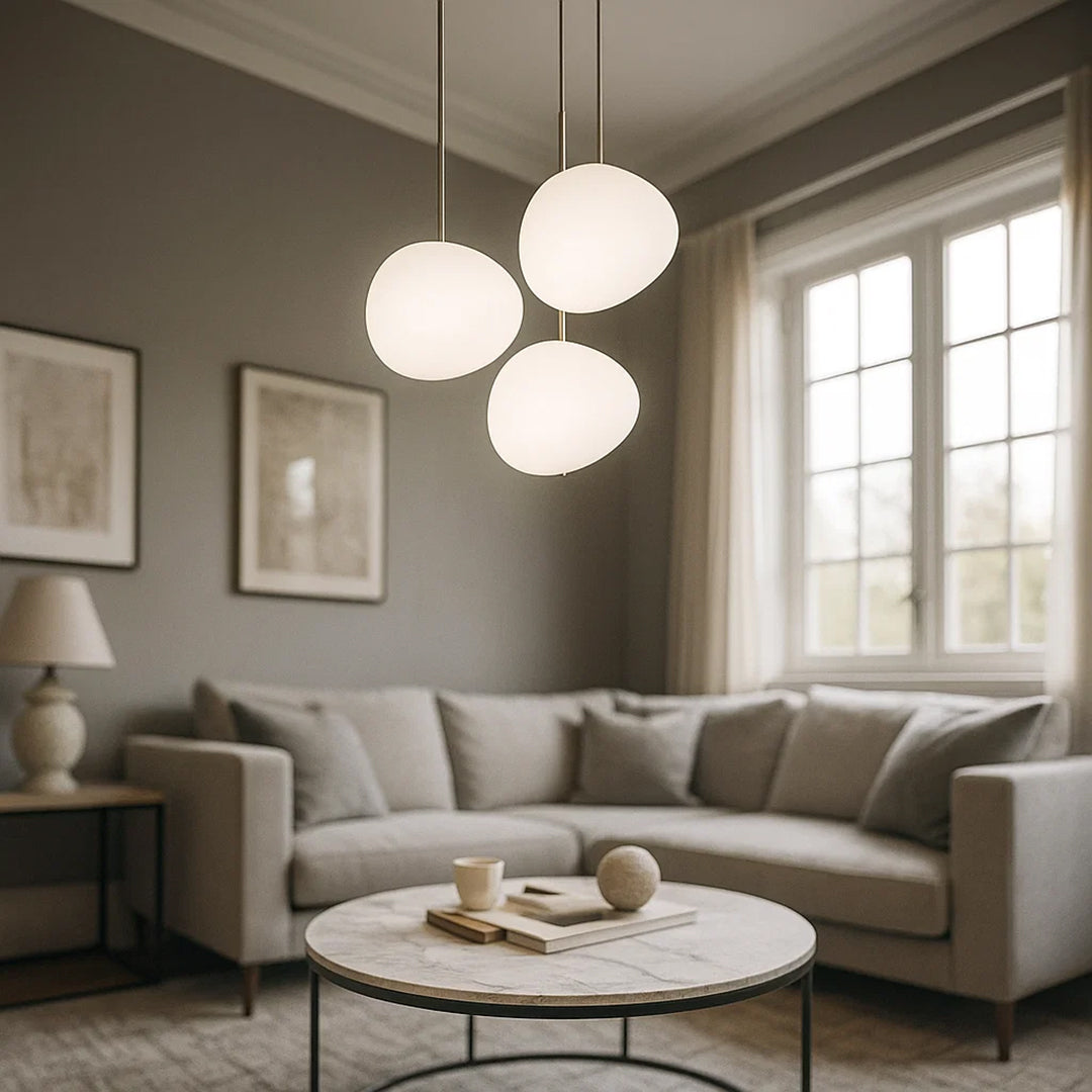 Lampa wisząca szklana okrągła LED przezroczysta