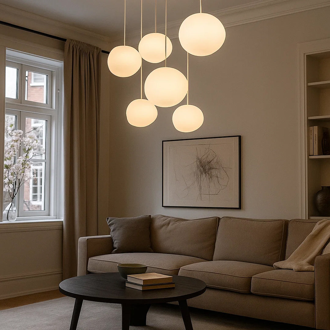 Lampa wisząca szklana okrągła LED przezroczysta