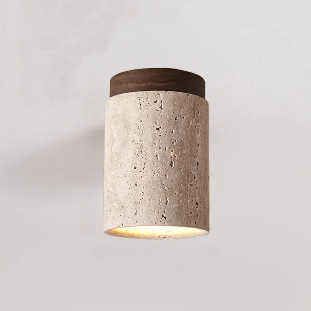 Kompaktowa Sufitowa Lampa LED Z Trawertynu