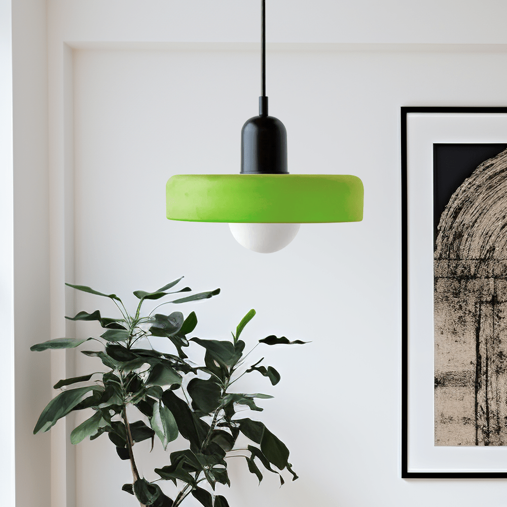 Skandynawska Okrągła Szklana Lampa Wisząca