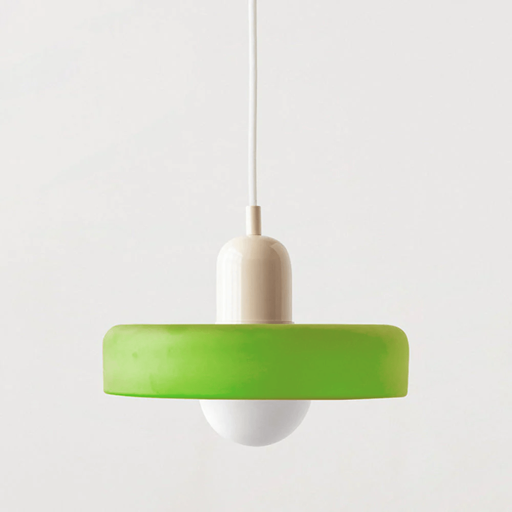 Skandynawska Okrągła Szklana Lampa Wisząca