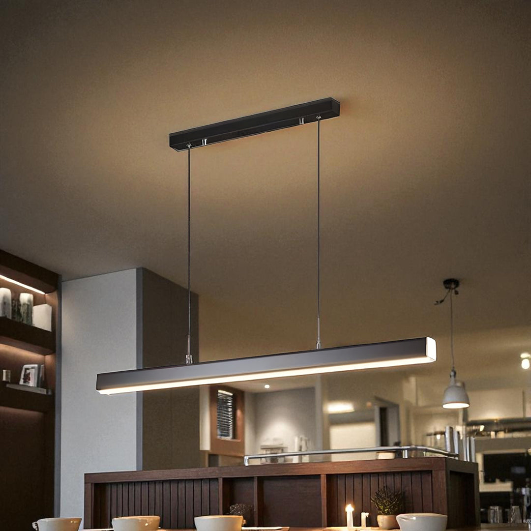 Industrialna Liniowa Lampa Wisząca LED Z Geometrycznym Designem