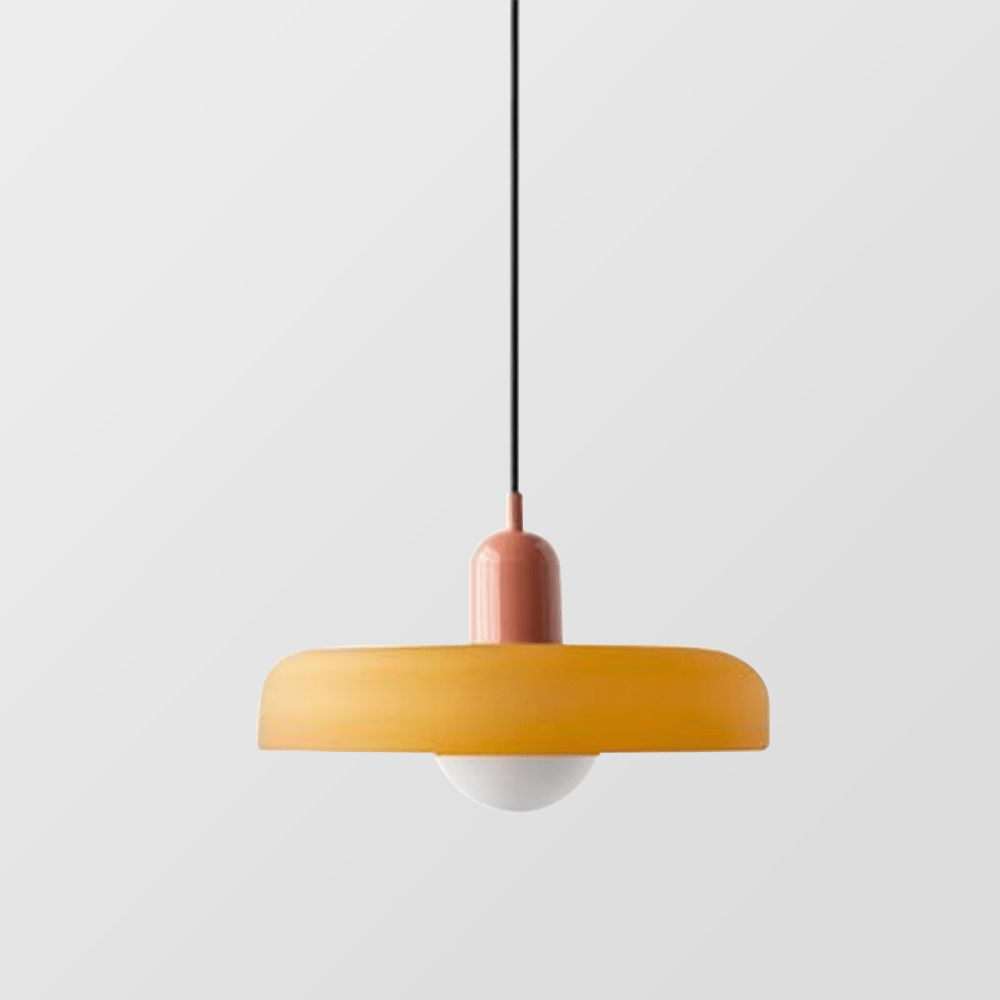 Skandynawska Okrągła Szklana Lampa Wisząca