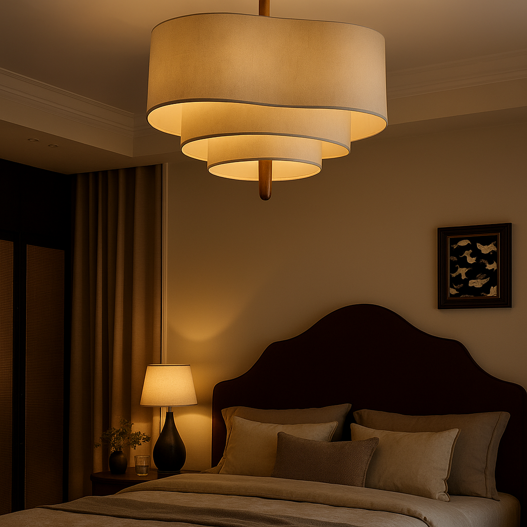 Elegancki Żyrandol Z Tkaniny