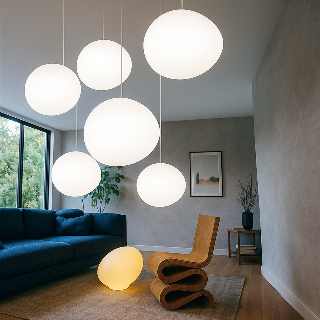 Minimalistyczna Okrągła Metalowa Lampa Wisząca