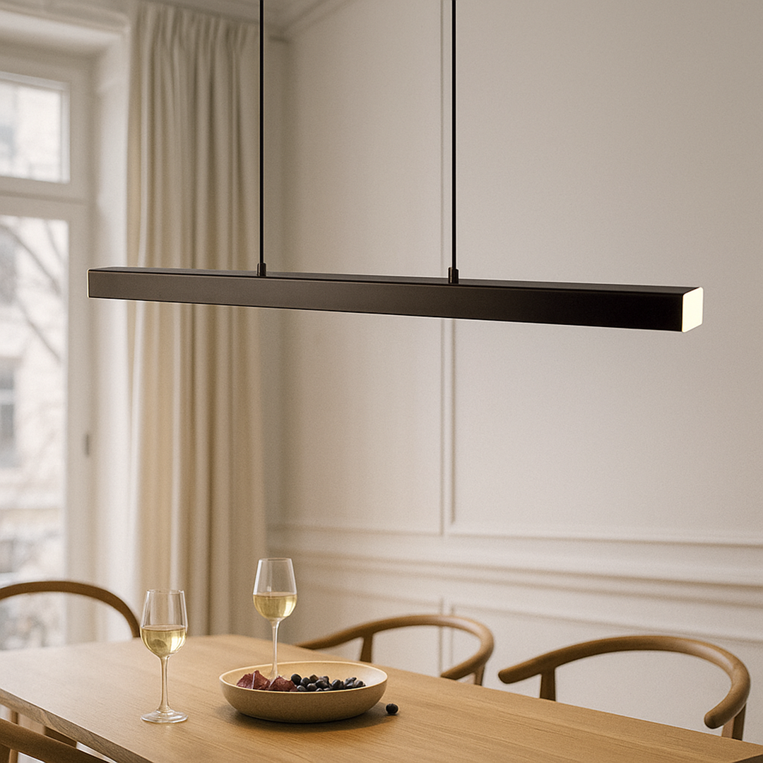 Industrialna Liniowa Lampa Wisząca LED Z Geometrycznym Designem