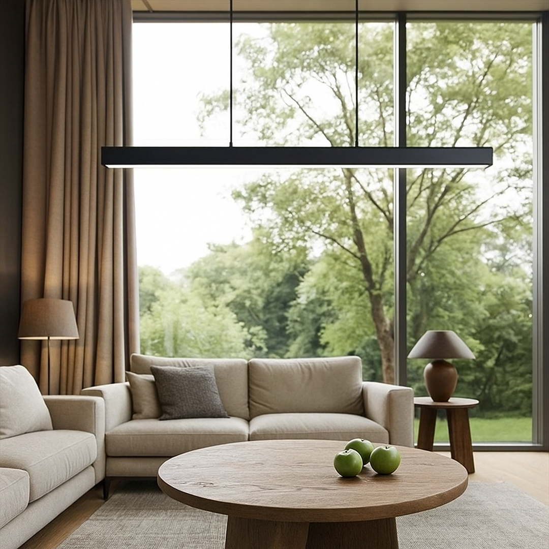 Industrialna Liniowa Lampa Wisząca LED Z Geometrycznym Designem