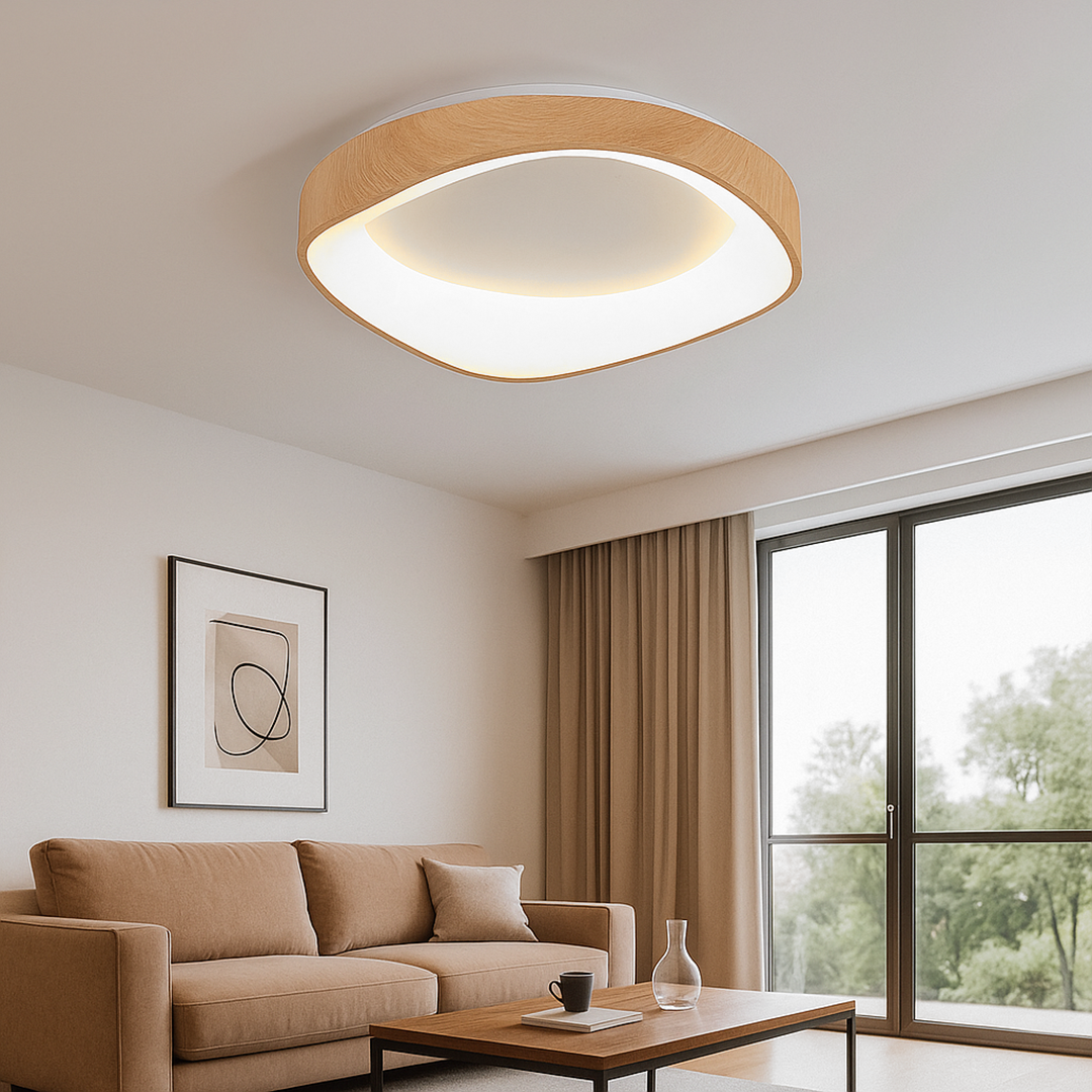 Nordycka Lampa Sufitowa Z Fakturą Drewna W Stylu Skandynawskim
