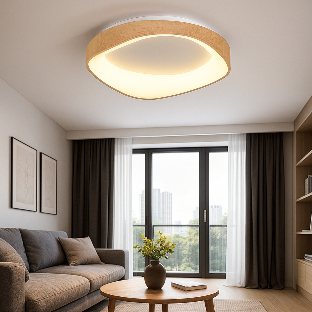 Nordycka Lampa Sufitowa Z Fakturą Drewna W Stylu Skandynawskim
