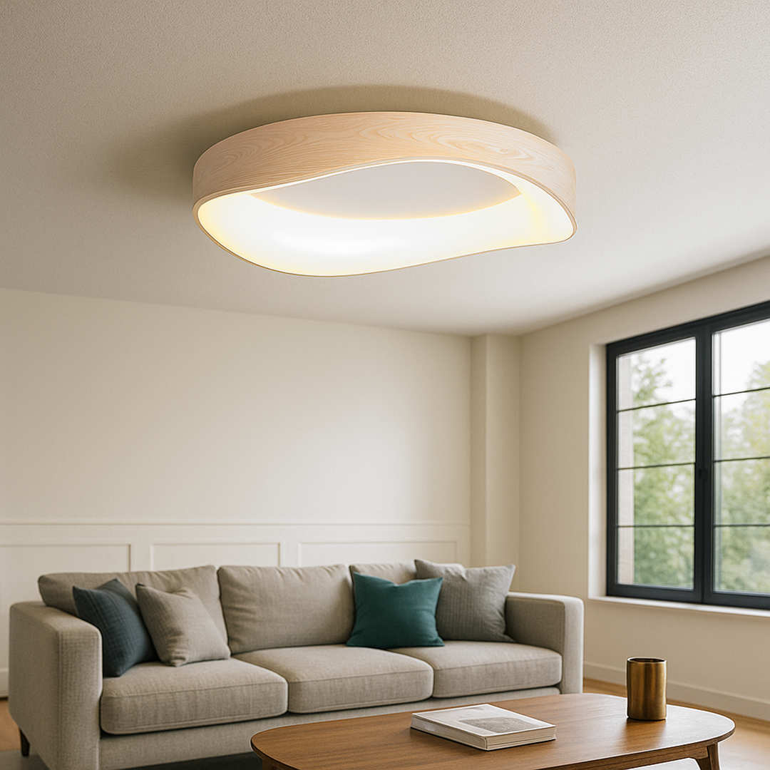 Nordycka Lampa Sufitowa Z Fakturą Drewna W Stylu Skandynawskim