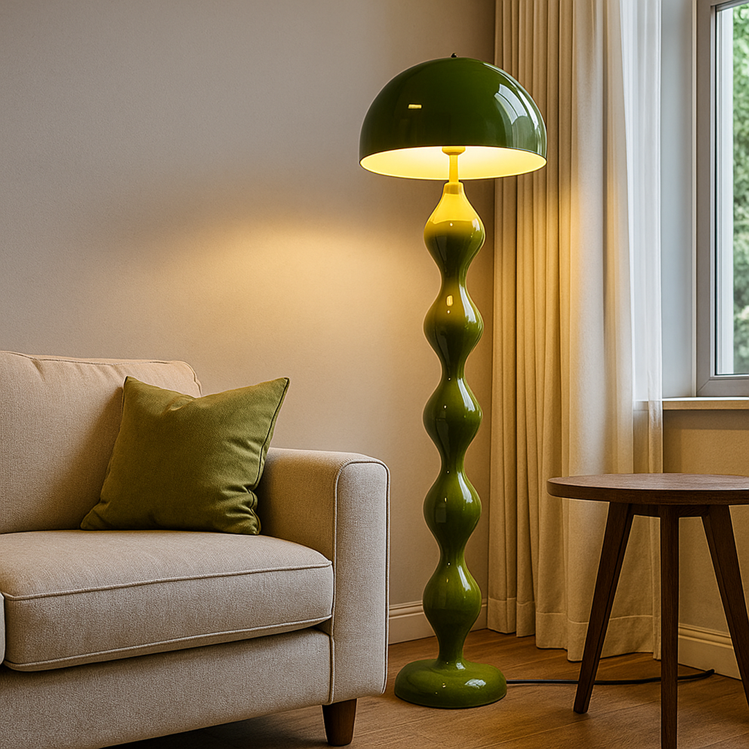 Skandynawska Smukła Metalowa Lampa Podłogowa