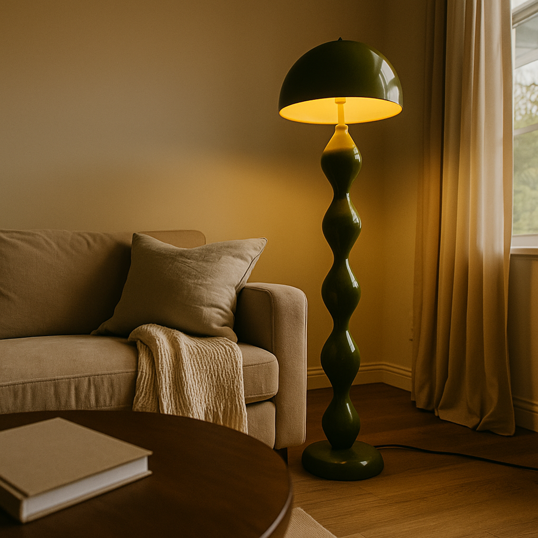 Skandynawska Smukła Metalowa Lampa Podłogowa