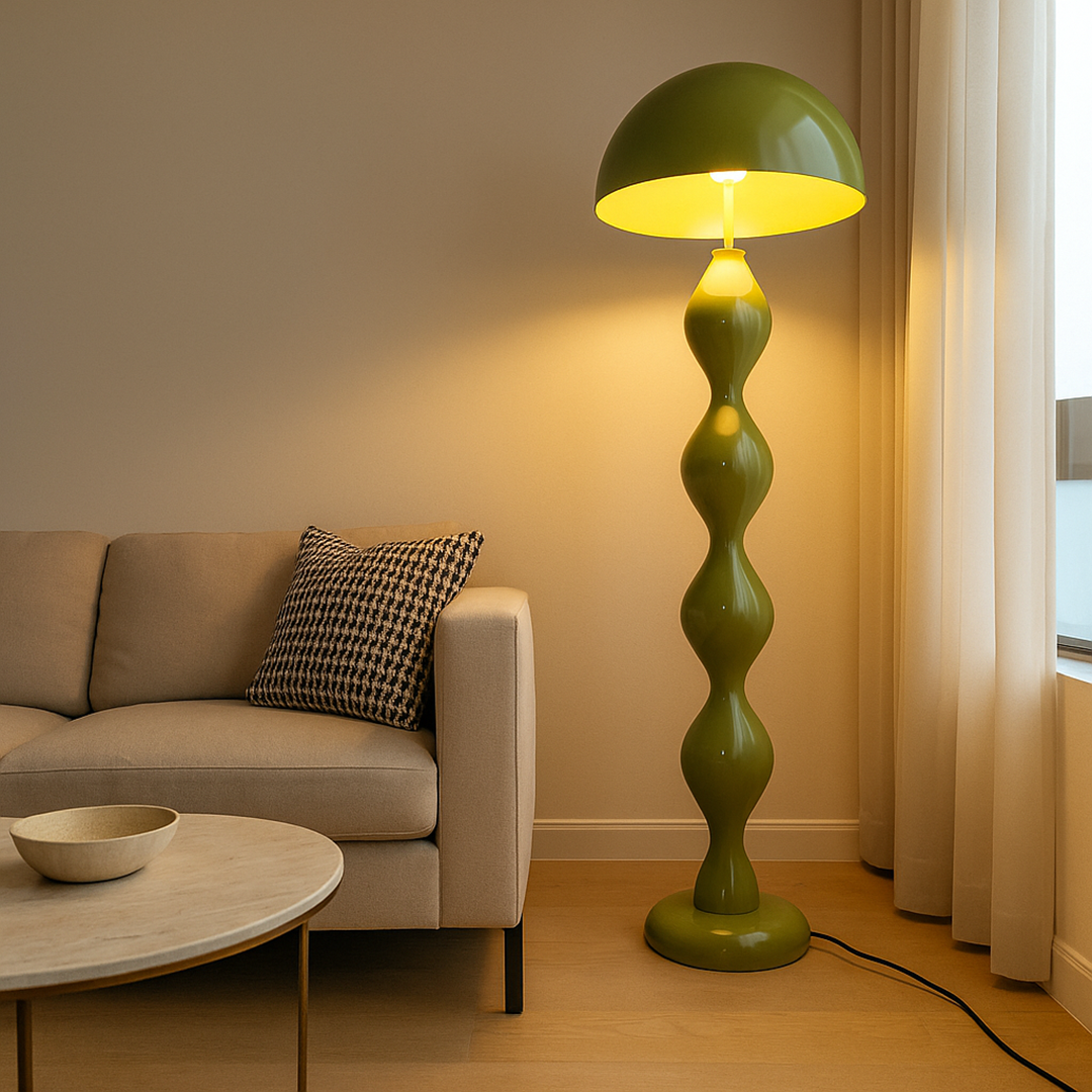 Skandynawska Smukła Metalowa Lampa Podłogowa