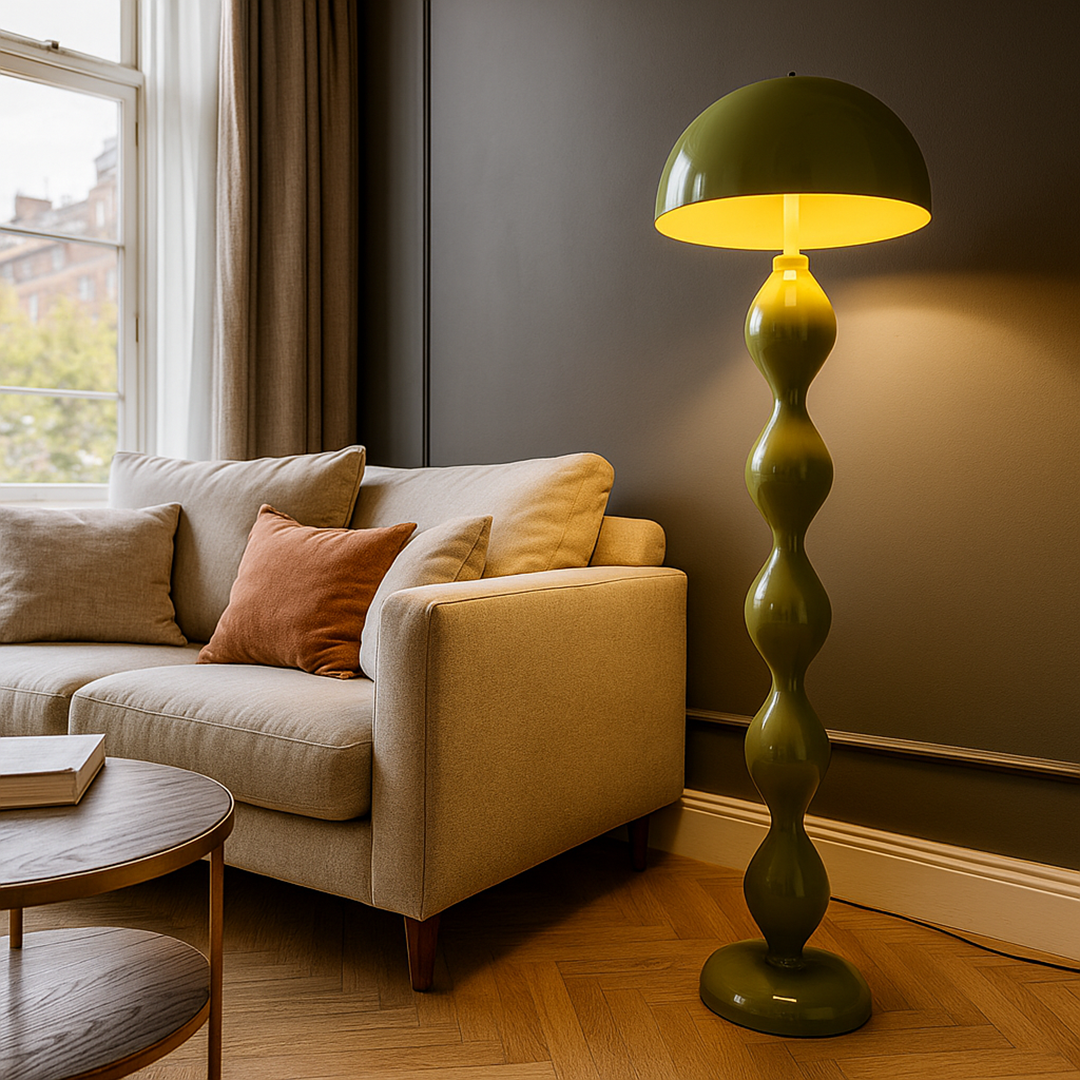 Skandynawska Smukła Metalowa Lampa Podłogowa