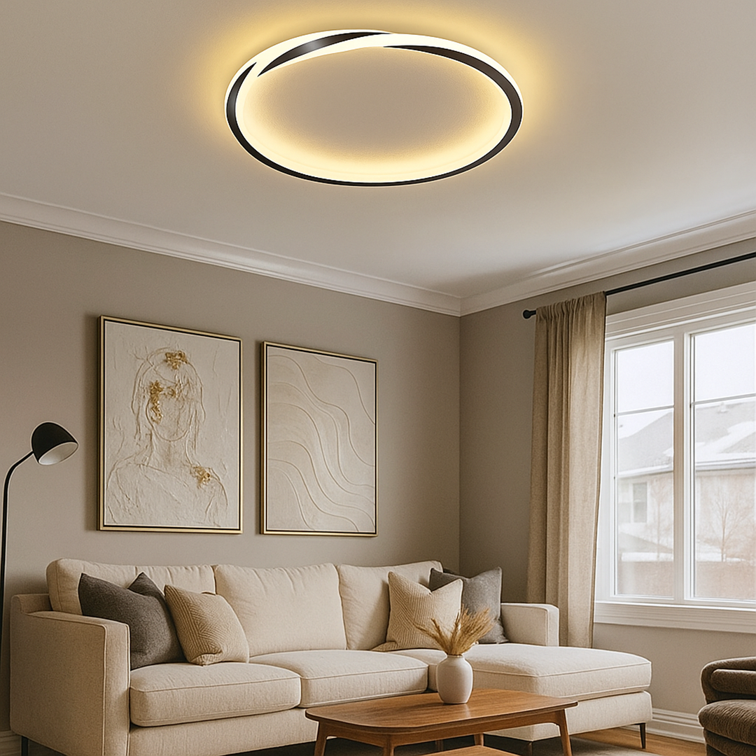 Okrągła Lampa LED do Sypialni w Stylu Minimalistycznym