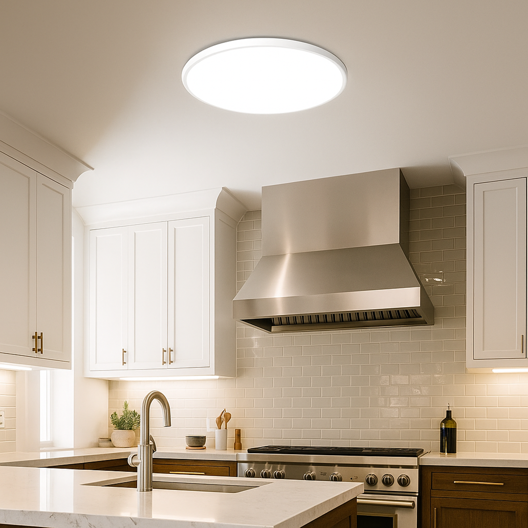 Okrągła Lampa Sufitowa LED o Prostej Formie