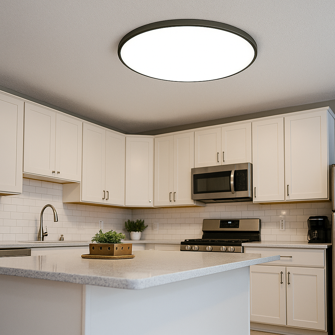 Okrągła Lampa Sufitowa LED o Prostej Formie