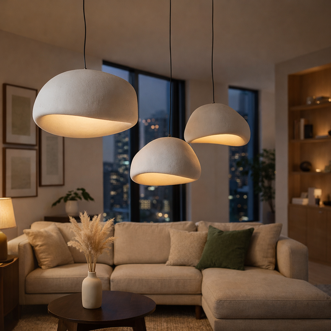 Lampa Wisząca w Stylu Japońskim – Sufitowe Oświetlenie w Kształcie Kokonu