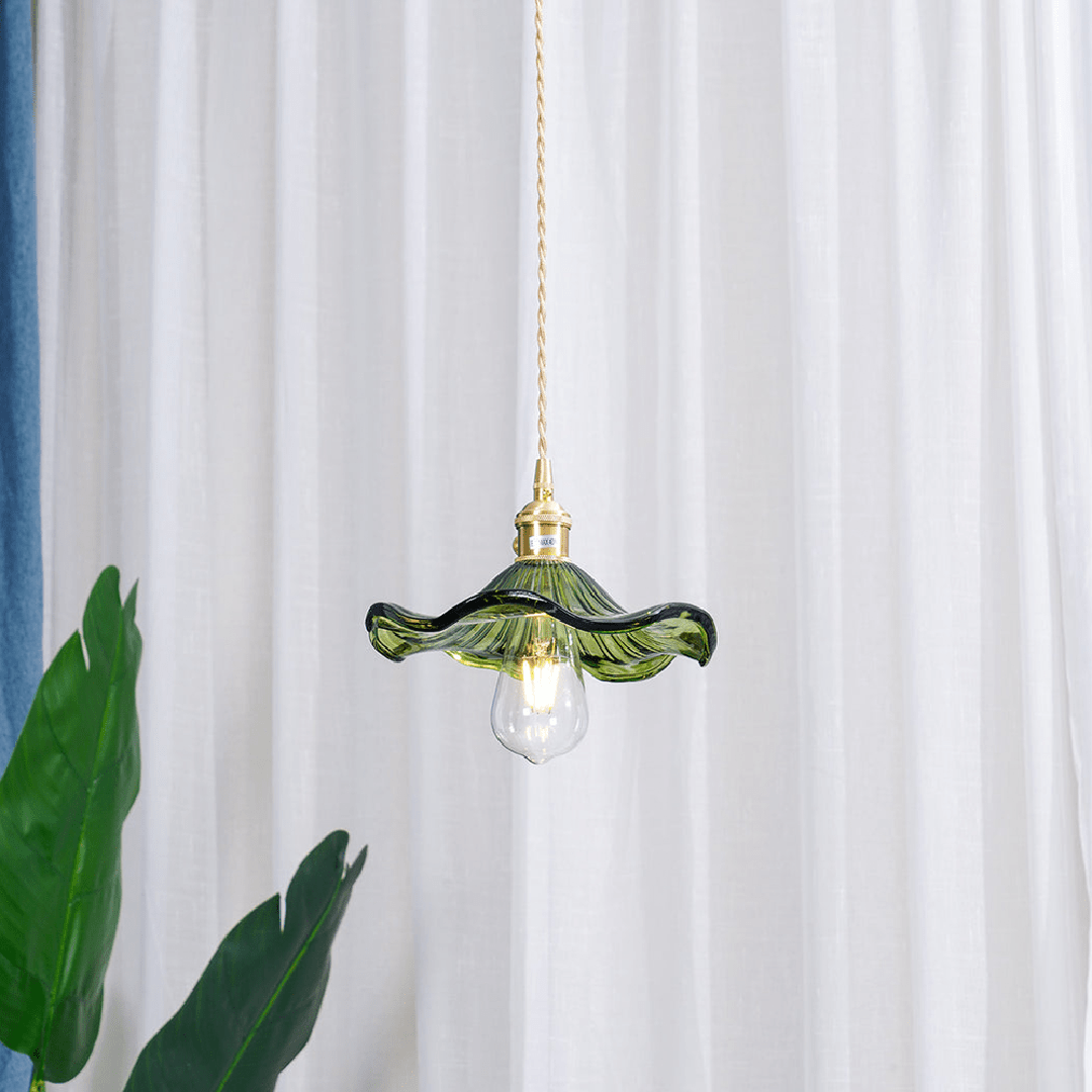 Vintage Lampa Wisząca Ze Szkła Z Regulowanym Przewodem I Oprawą E27