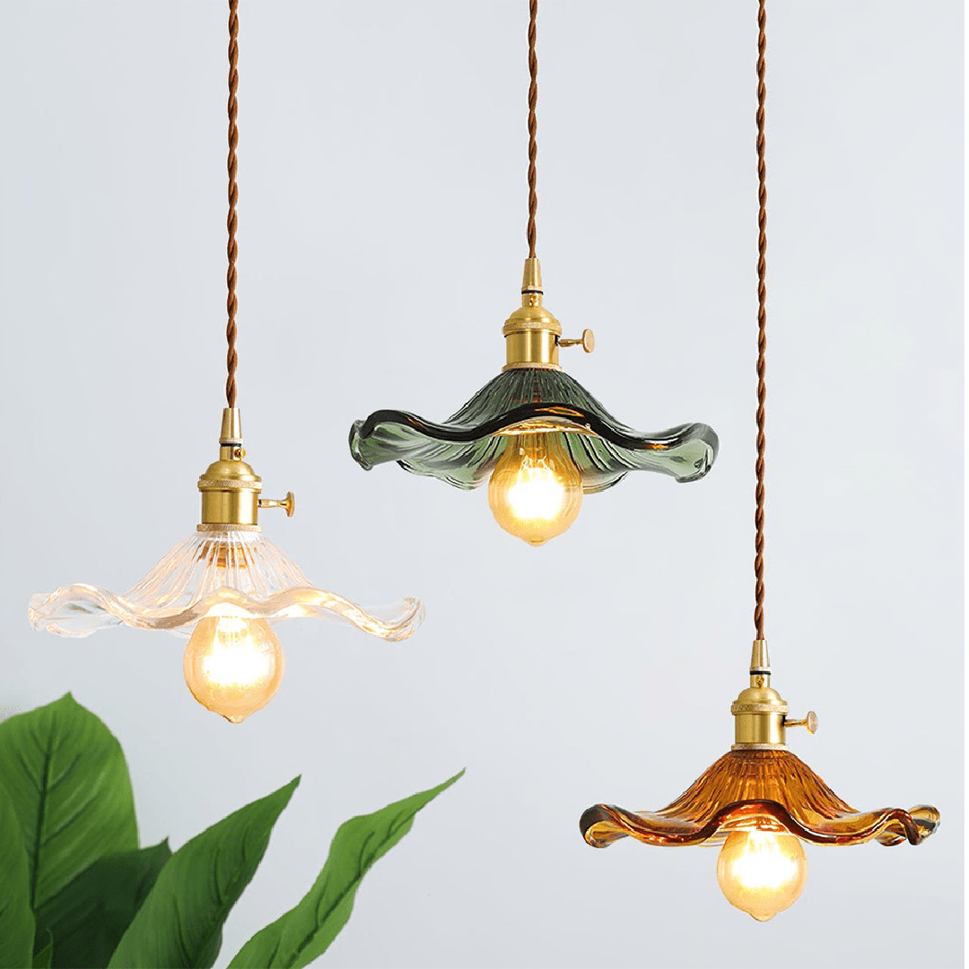 Vintage Lampa Wisząca Ze Szkła Z Regulowanym Przewodem I Oprawą E27