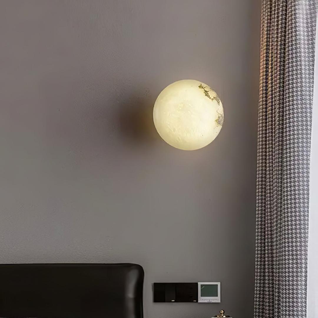 Japandi Marmurowa Lampa Ścienna LED W Kształcie Kuli