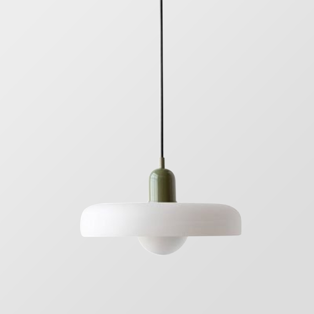 Skandynawska Okrągła Szklana Lampa Wisząca