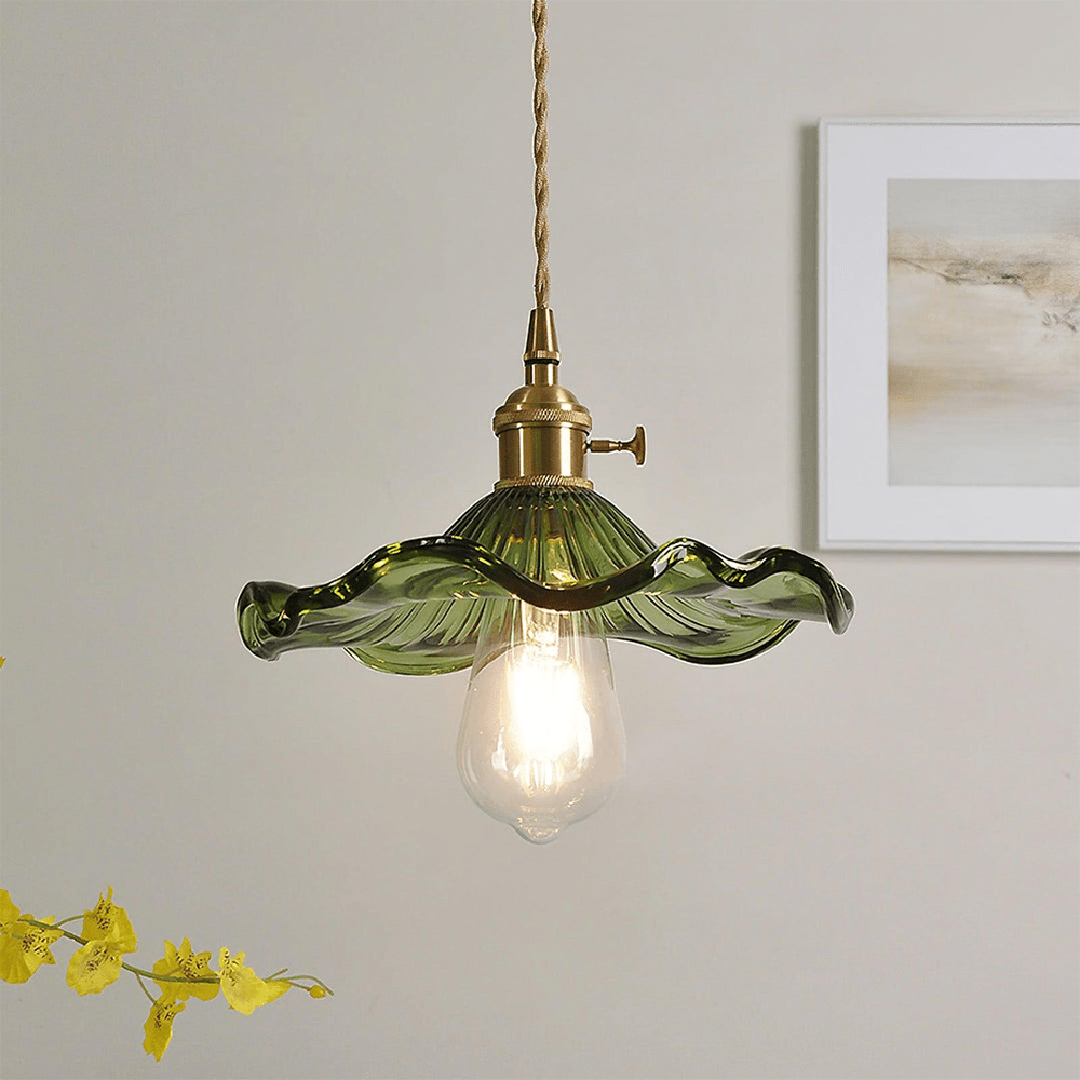 Vintage Lampa Wisząca Ze Szkła Z Regulowanym Przewodem I Oprawą E27
