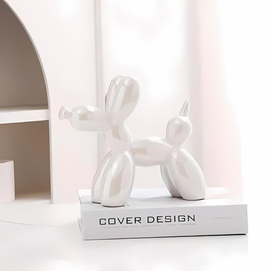 Ceramiczna Dekoracyjna Figurka Pies Balon