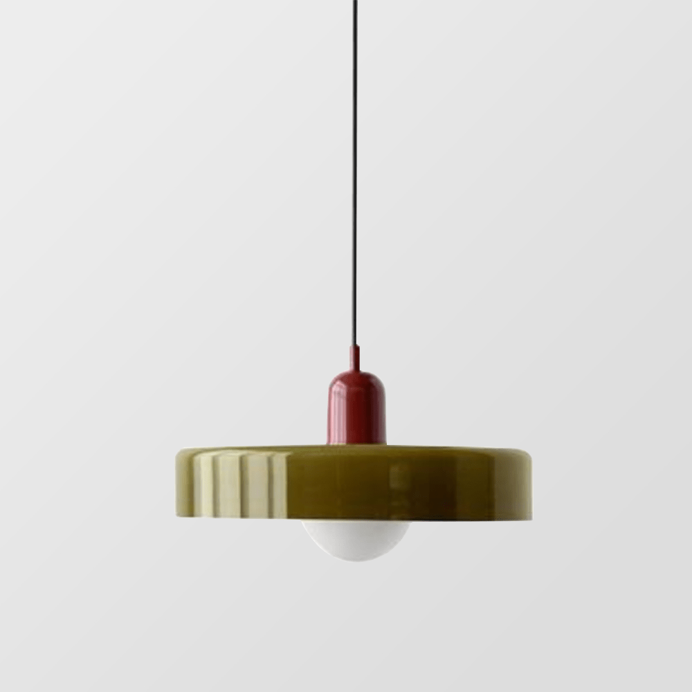 Skandynawska Okrągła Szklana Lampa Wisząca