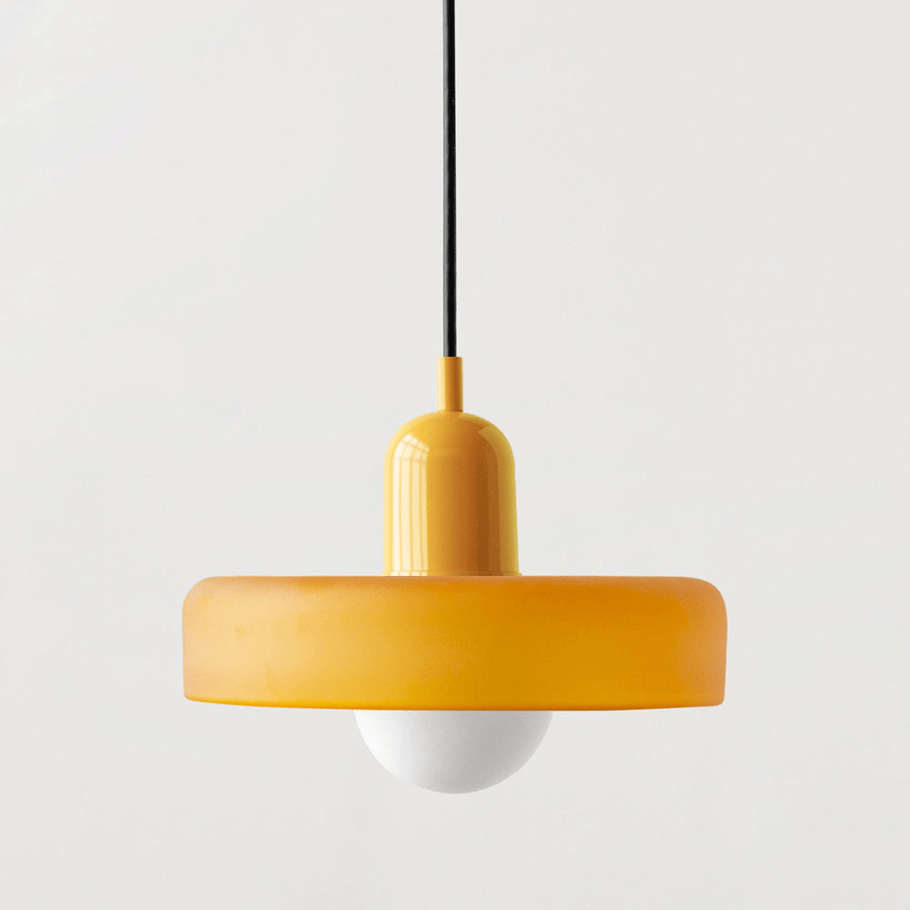 Skandynawska Okrągła Szklana Lampa Wisząca