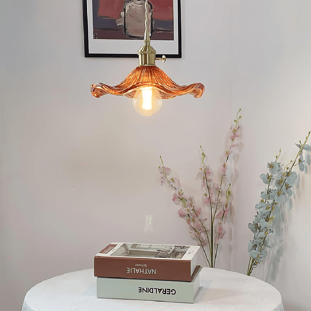Vintage Lampa Wisząca Ze Szkła Z Regulowanym Przewodem I Oprawą E27