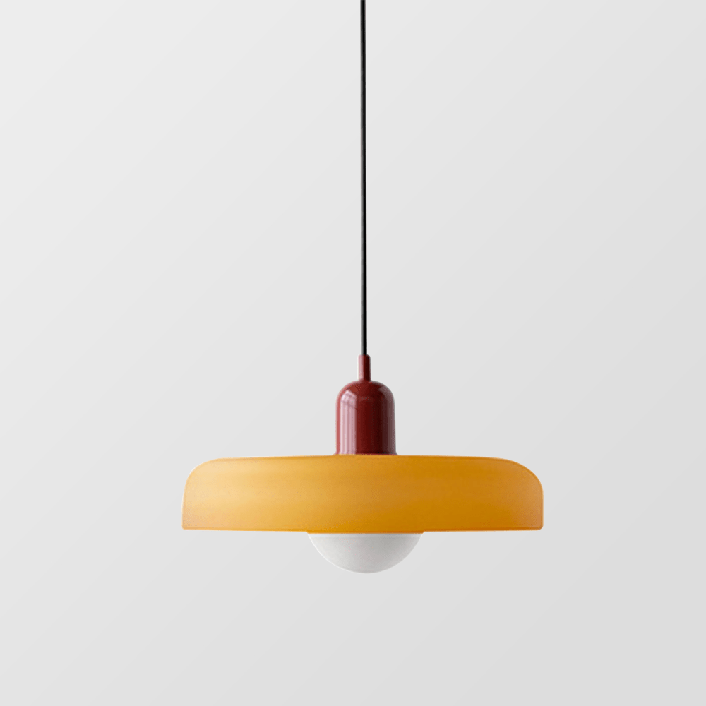 Skandynawska Okrągła Szklana Lampa Wisząca