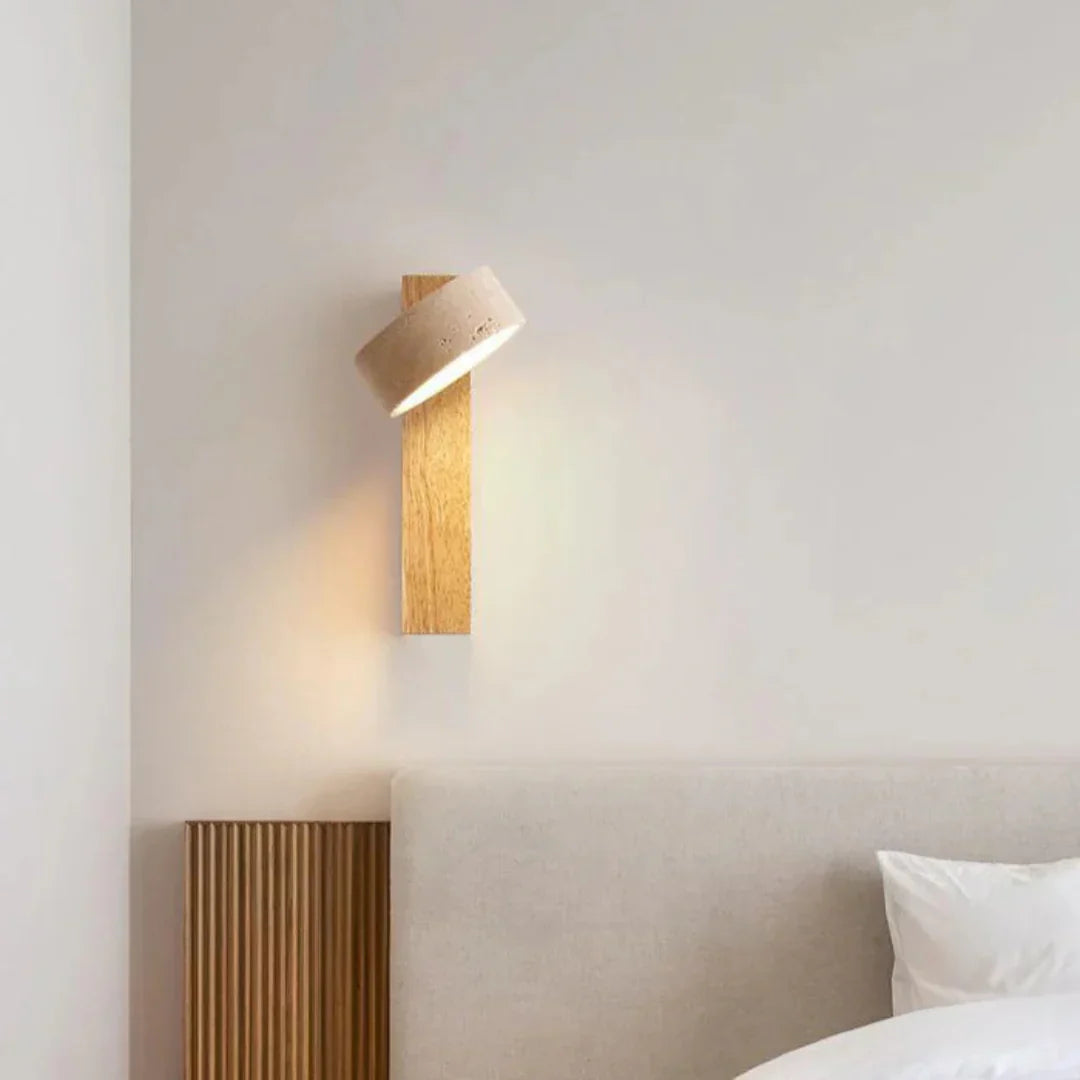 Japońska Drewniana Lampa Ścienna LED