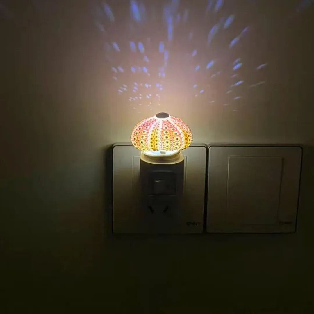 Szklana Lampa Nocna LED Z Kloszem Kopułowym