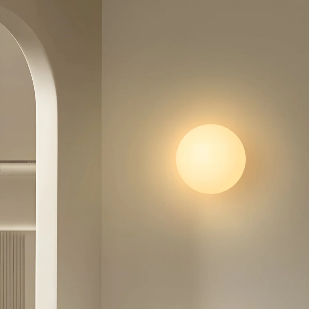 Okrągła Szklana Lampa Ścienna