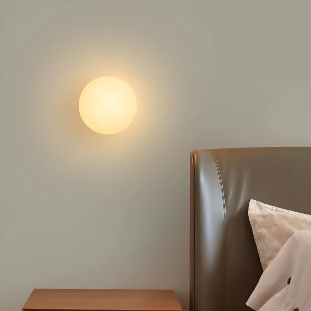 Okrągła Szklana Lampa Ścienna