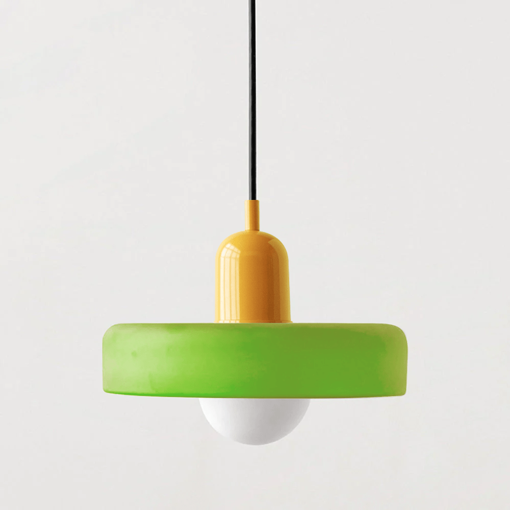 Skandynawska Okrągła Szklana Lampa Wisząca