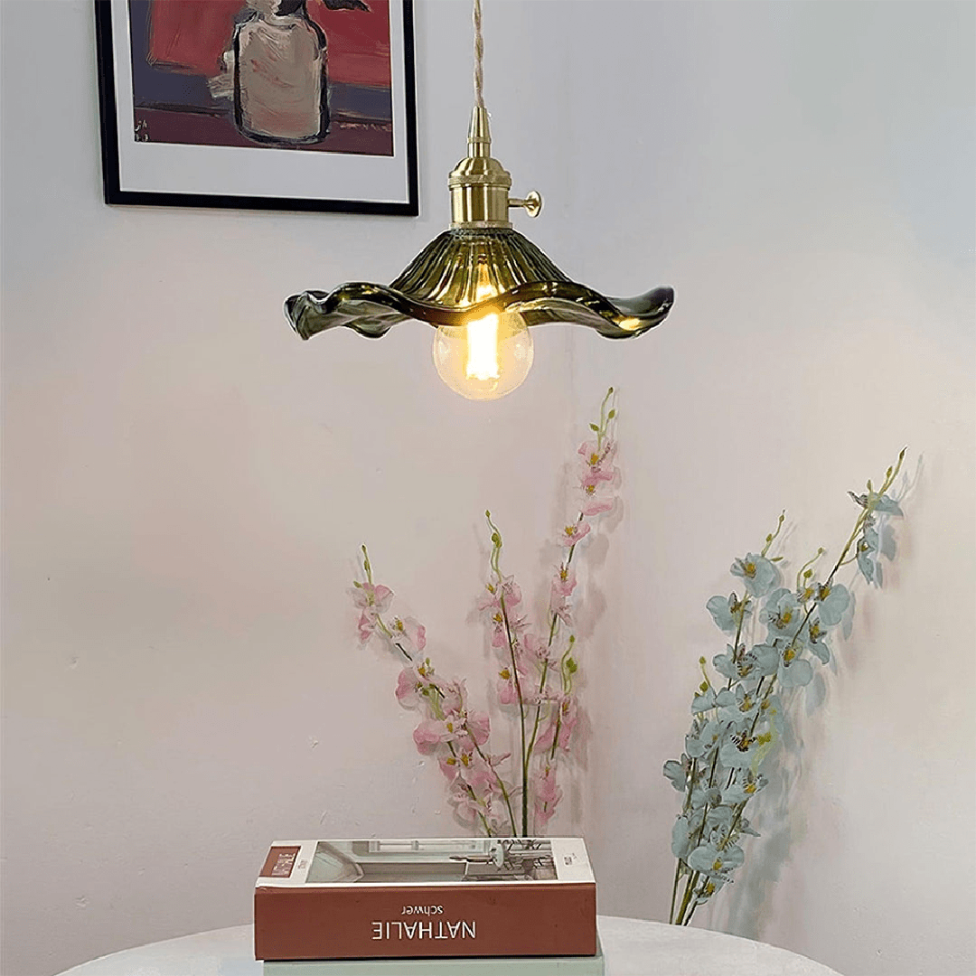 Vintage Lampa Wisząca Ze Szkła Z Regulowanym Przewodem I Oprawą E27